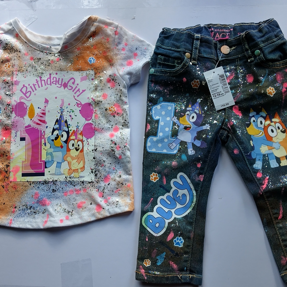 The Children's Place Birthday Girl Set - White and Blue